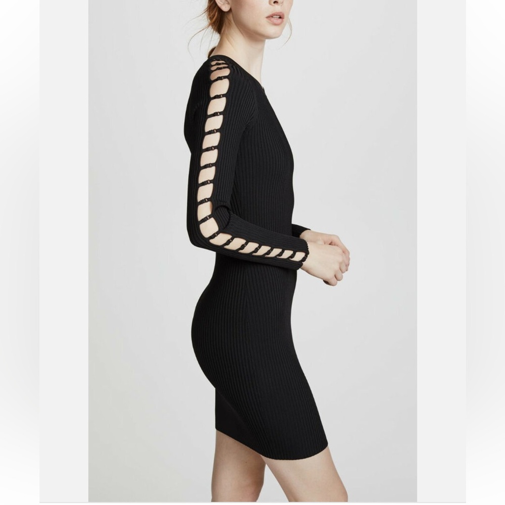 T By Alexander Wang Bra Strap Detail Dress in Black - Picture 4 of 10